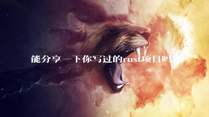 能分享一下你写过的rust项目吗？